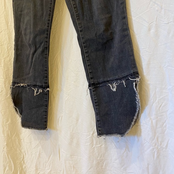 J Brand Ruby high rise crop cigarette jeans assymetrical raw hem grey denim 27 - Picture 4 of 10